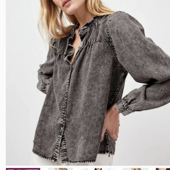 Rails denim button Down Long Sleeve shirt Black Washed Size XS - Picture 4 of 13